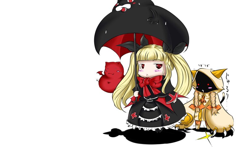 chibi girl with umbrella