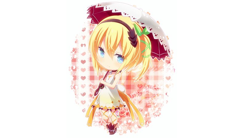 Chibi Girl with Umbrella — Yellow