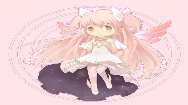 Chibi Girl with Wings — Pink