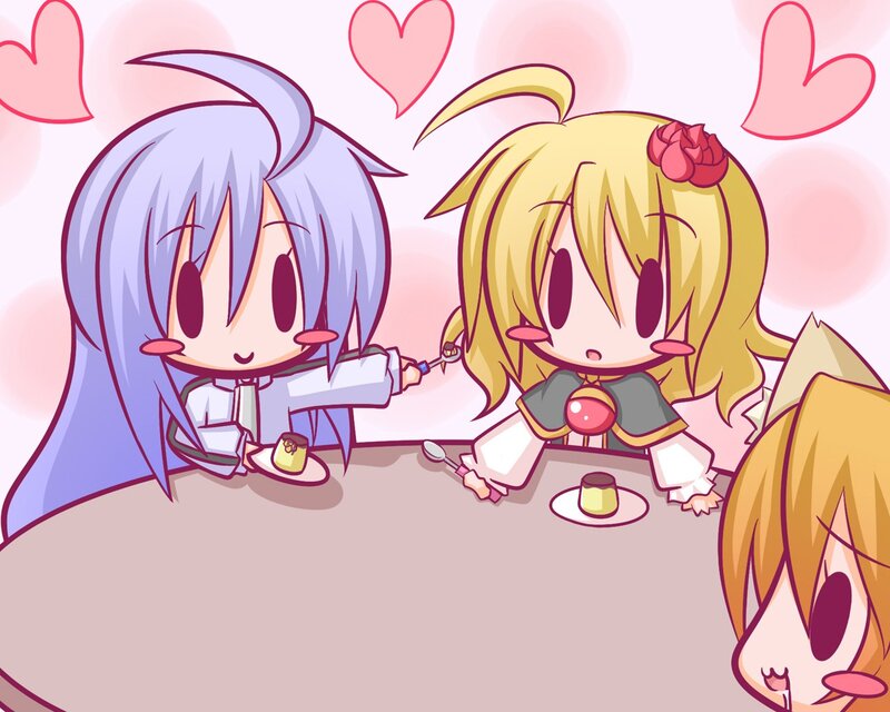 Chibi Girls Eating Dessert