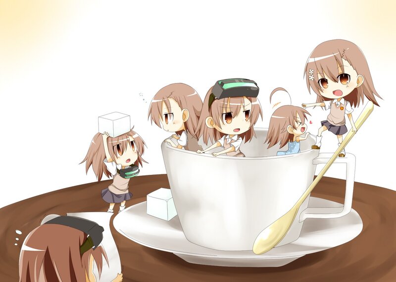 Chibi girls in a giant cup