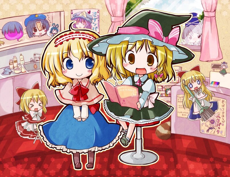 Chibi girls in a magical shop