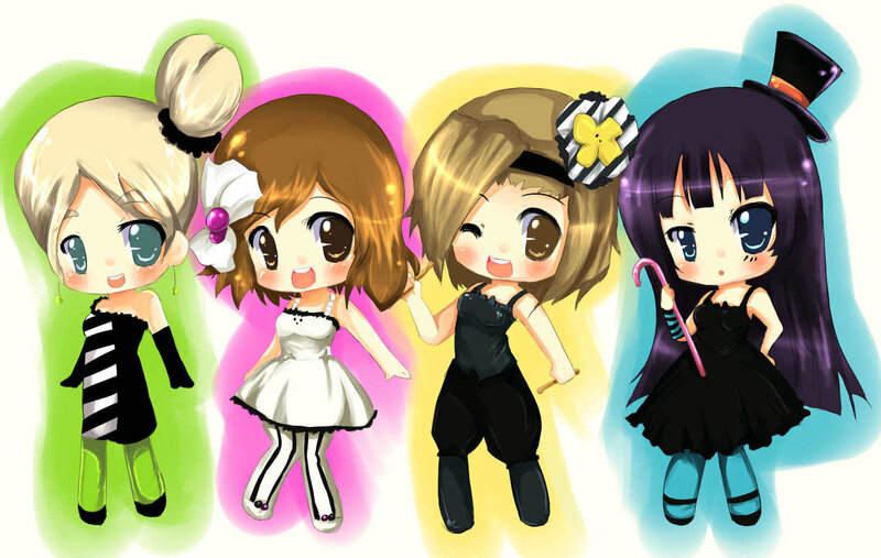 chibi girls in costumes