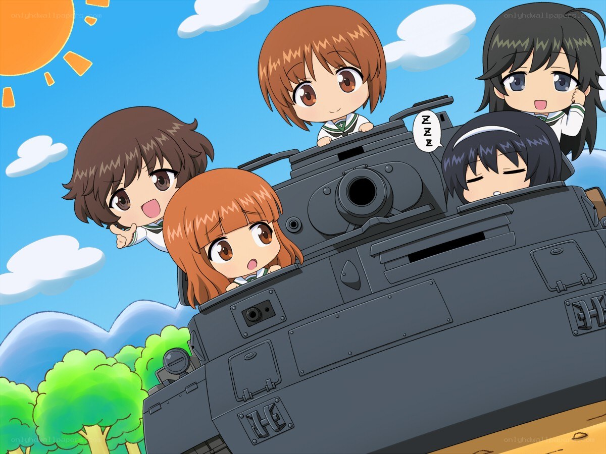 Chibi girls on a tank