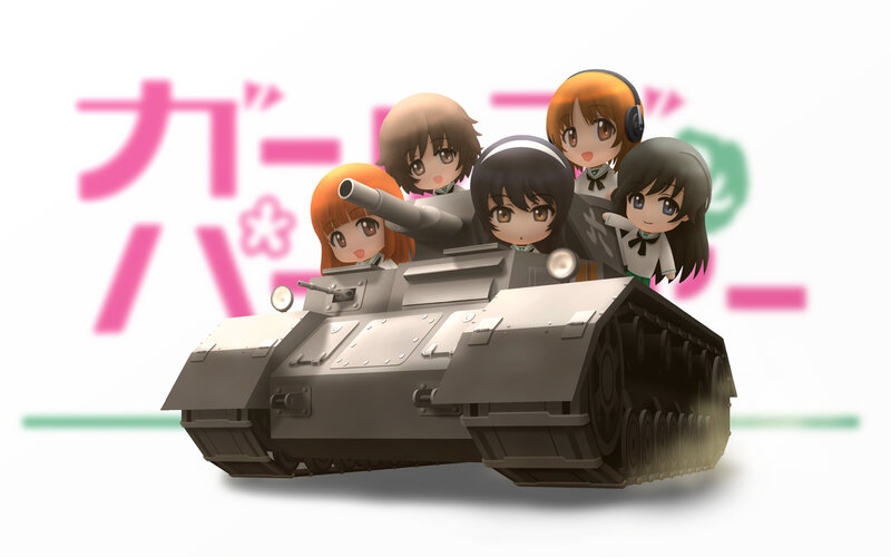 Chibi Girls on Tank — Gray