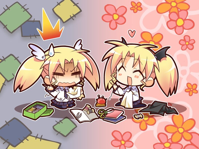 Chibi girls sewing