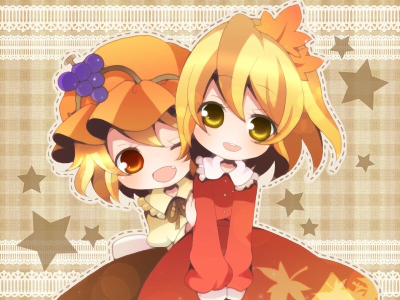 Chibi girls with autumn theme