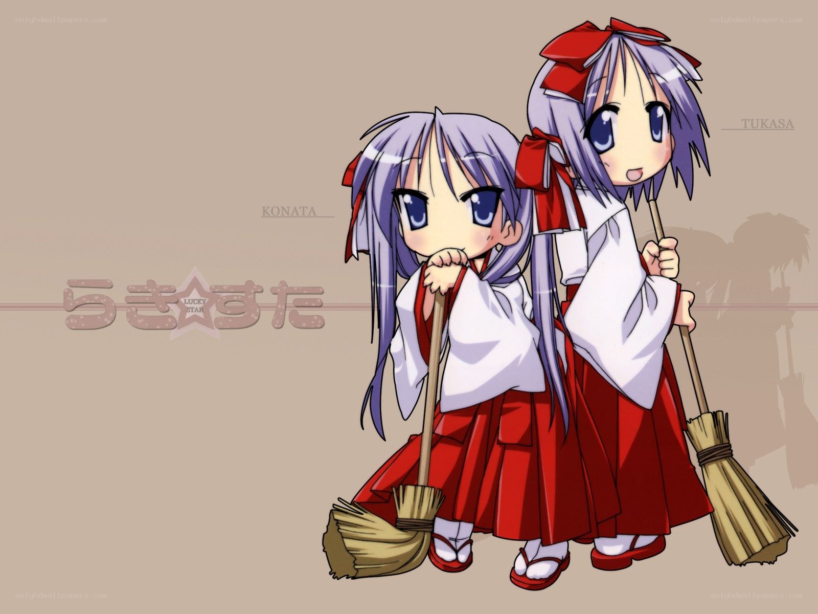 Chibi girls with brooms