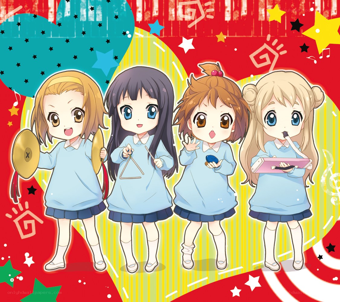 Chibi girls with musical instruments