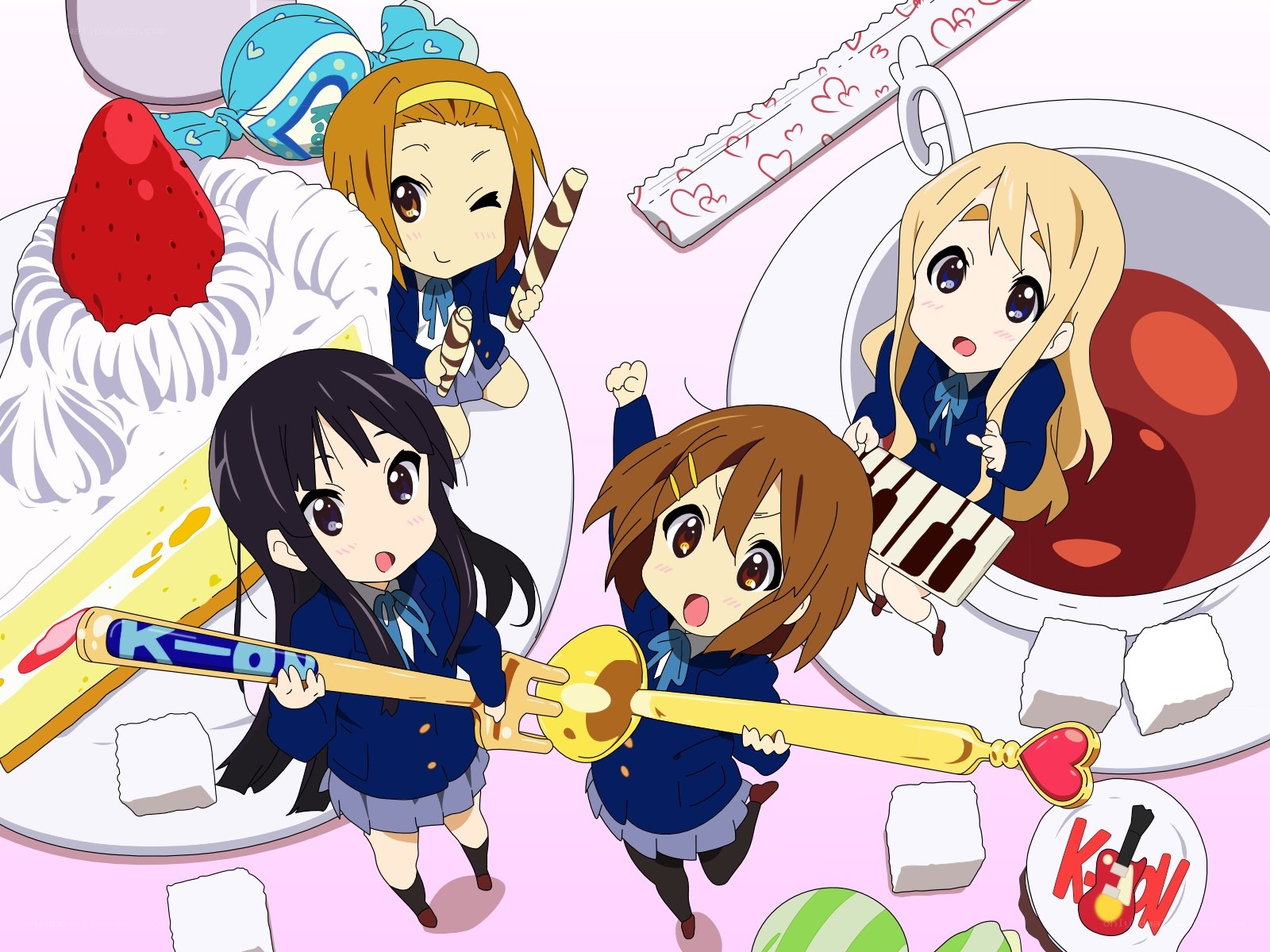 Chibi girls with oversized utensils