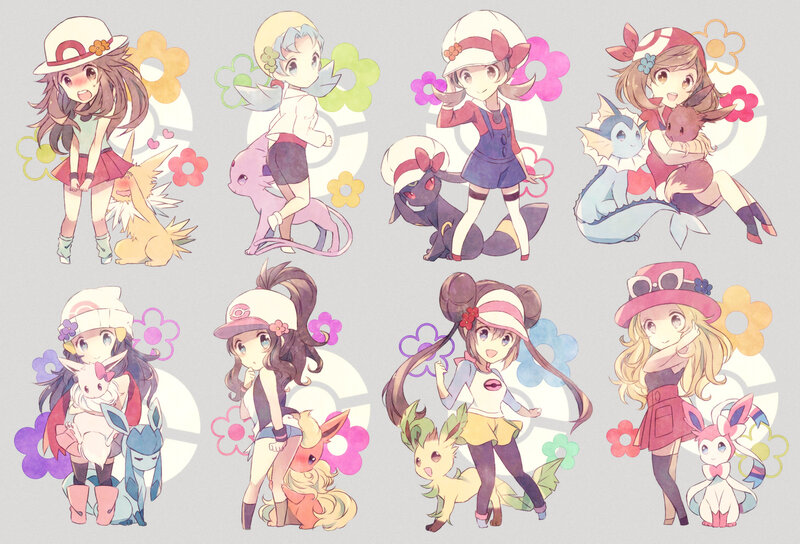Chibi Girls with Pokémon