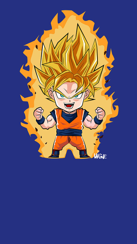 Chibi Goku Character — Blue