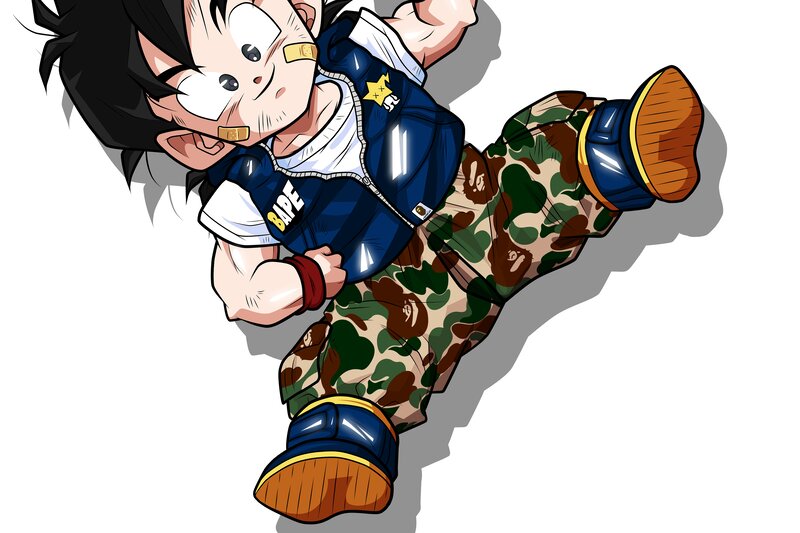 Chibi Goku Character — Green