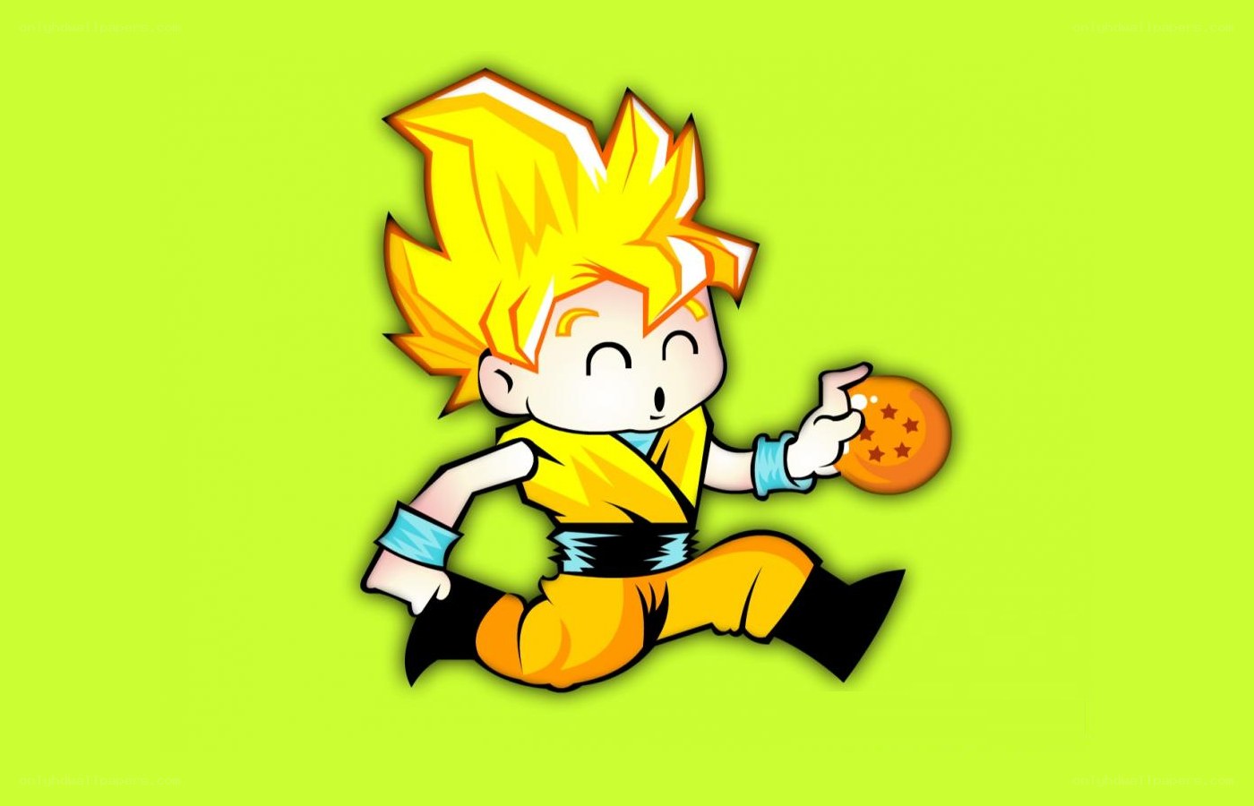 chibi goku holding a dragon ball