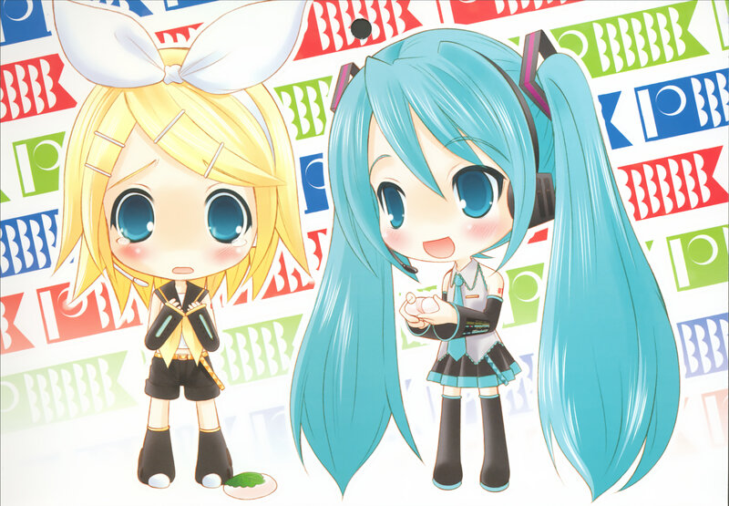 Chibi Hatsune Miku and Rin