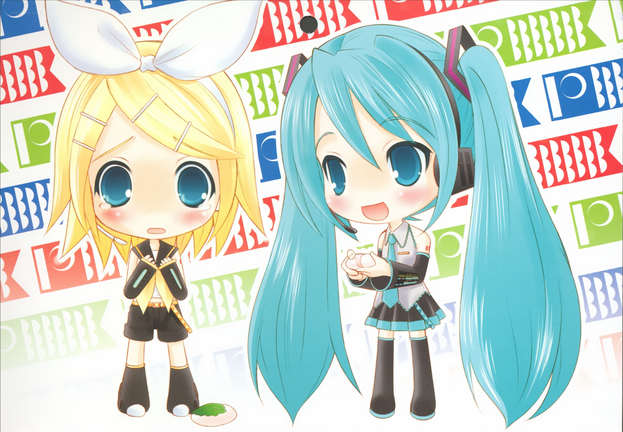 Chibi Hatsune Miku and Rin