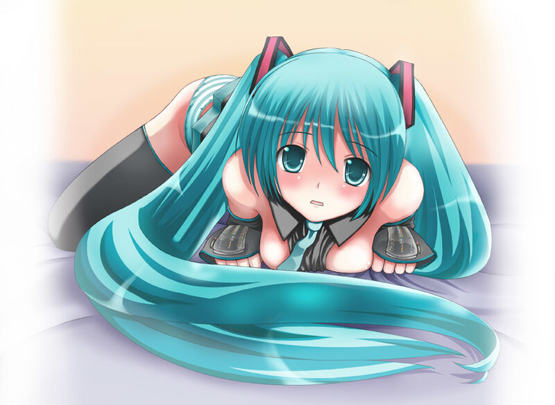 Chibi Hatsune Miku lying down