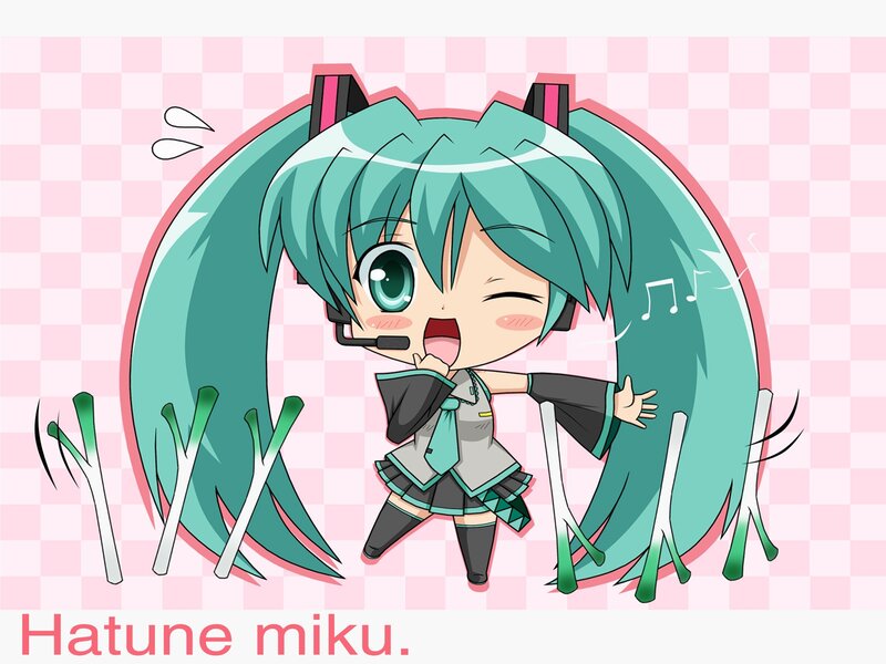 Chibi Hatsune Miku singing
