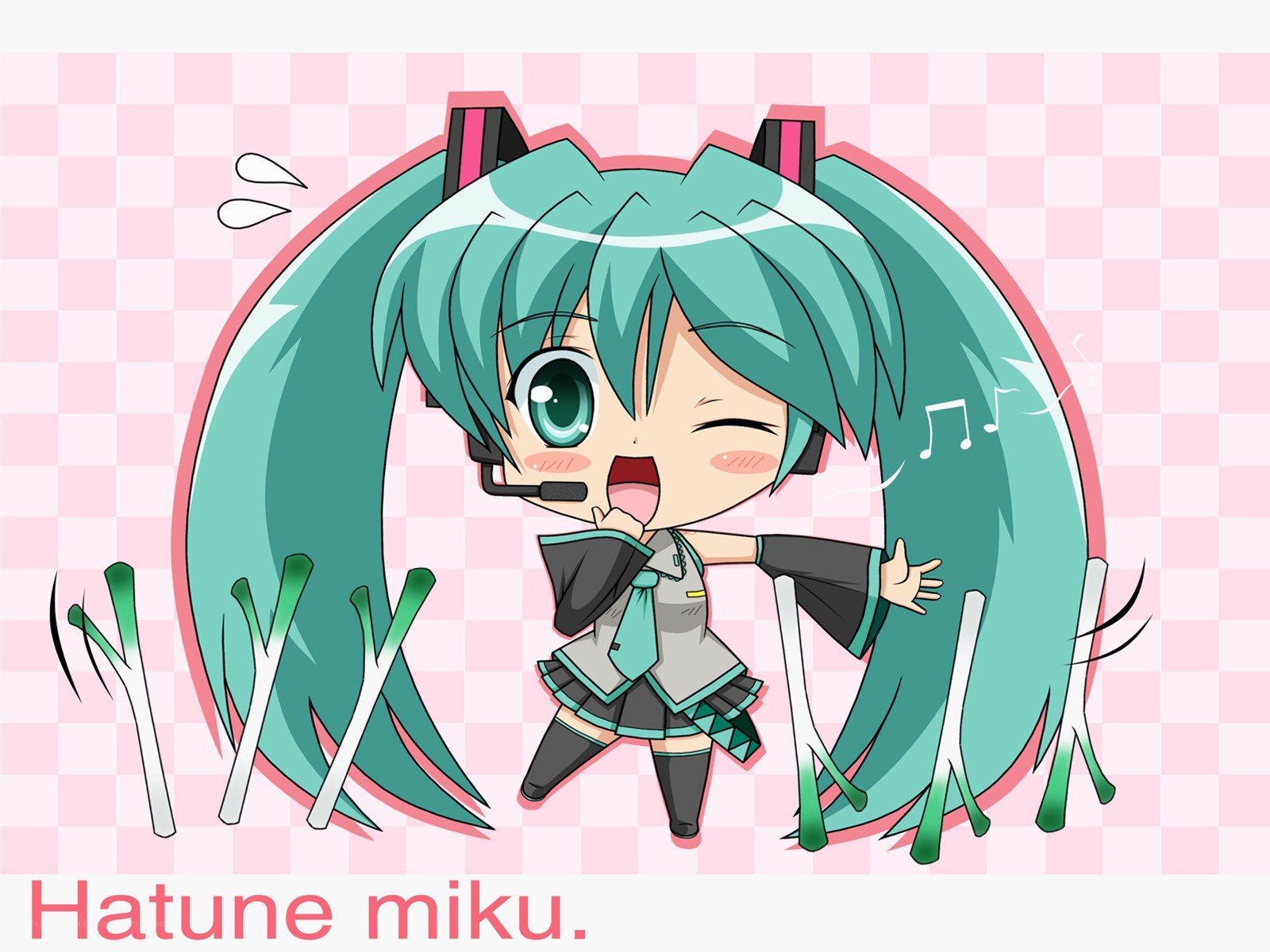 Chibi Hatsune Miku singing