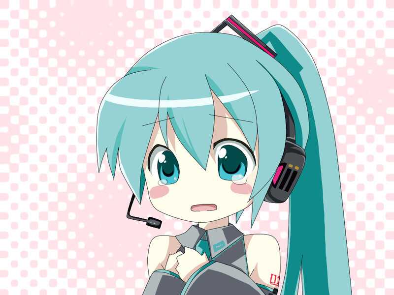 Chibi Hatsune Miku with headset