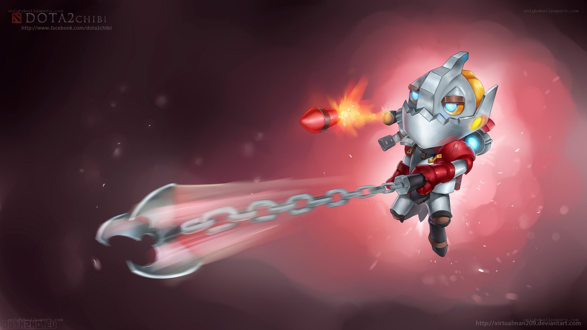 Chibi hero with chain weapon