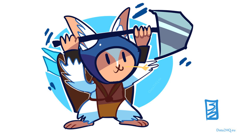 Chibi hero with hammer