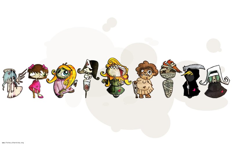 Chibi horror characters lineup