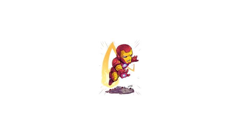 Chibi Iron Man Flying — Red