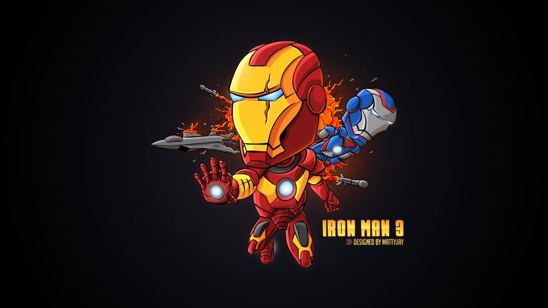 Chibi Iron Man in action