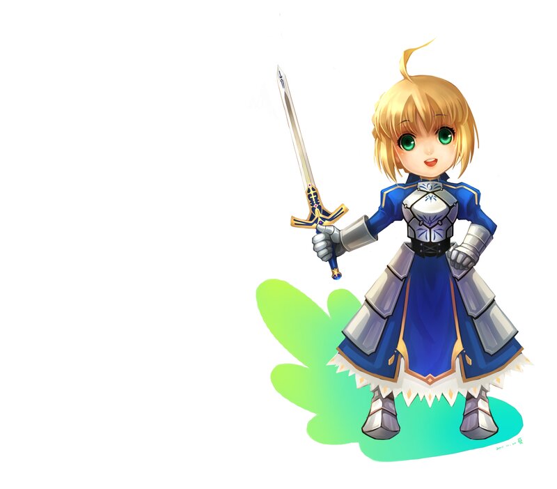 Chibi Knight Character — Blue