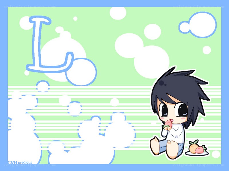 Chibi L eating fruit