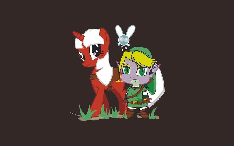 Chibi Link and a pony