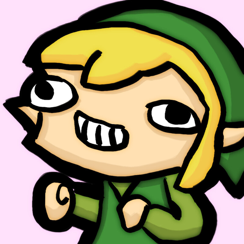 Chibi Link Character — Green, Playful, Digital Art, Green Hat, Pointy Ears