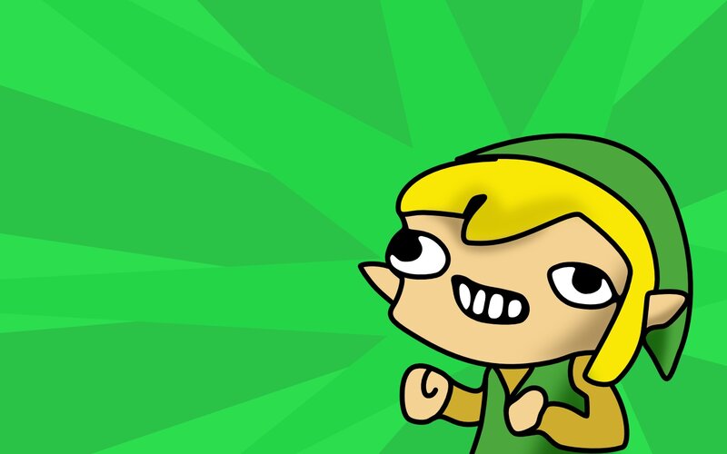 Chibi Link Character — Green, Playful, Digital Art, Green Hat, Yellow Hair