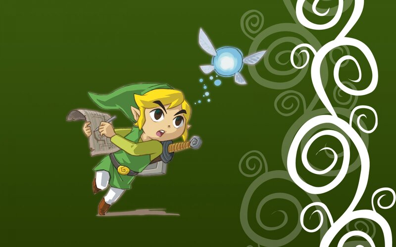 Chibi Link Character — Green, Playful, Digital Art, Map