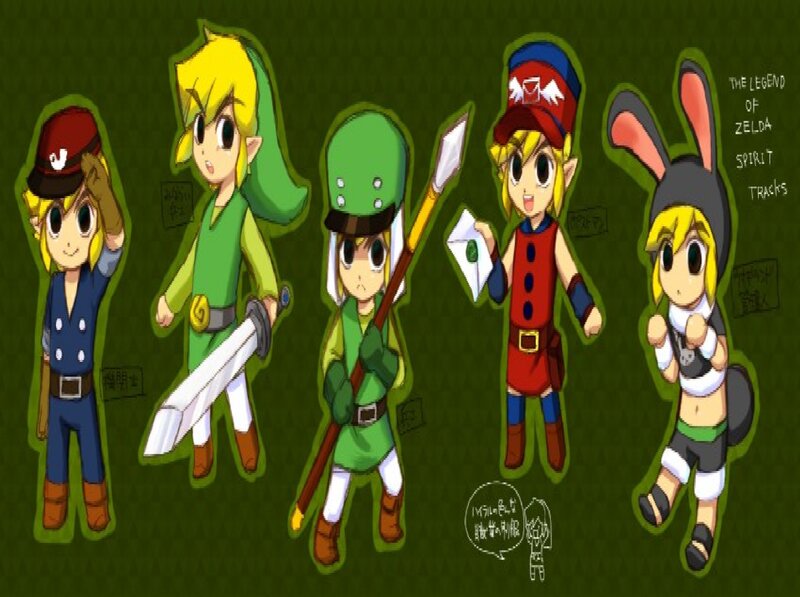 Chibi Link Characters — Green, Playful