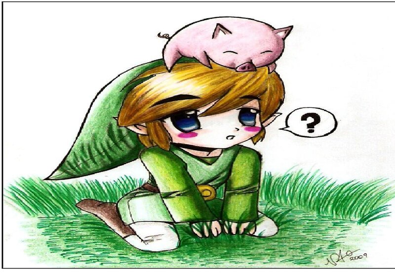 Chibi Link with Pig