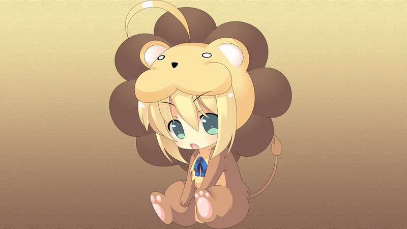 Chibi Lion Character — Brown, Cute