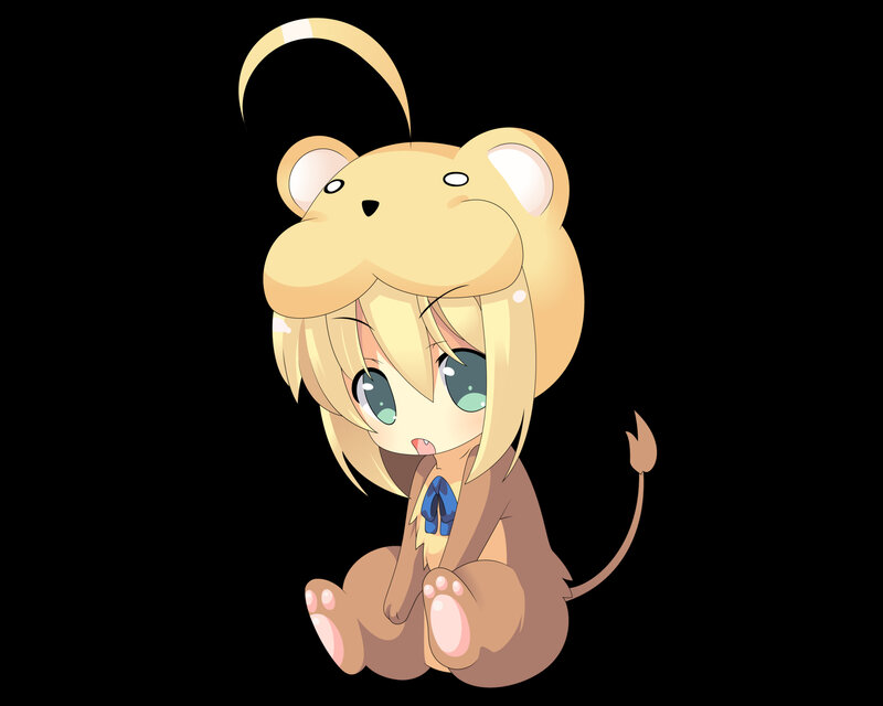 Chibi Lion Character — Yellow, Playful