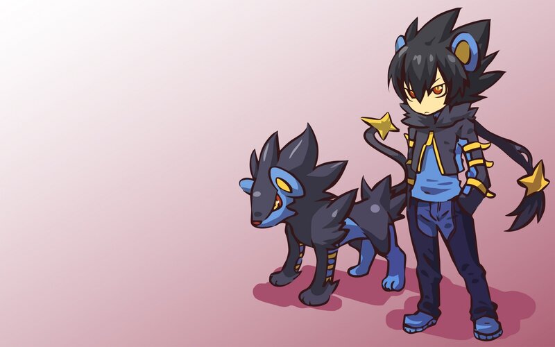 Chibi Lucario and trainer