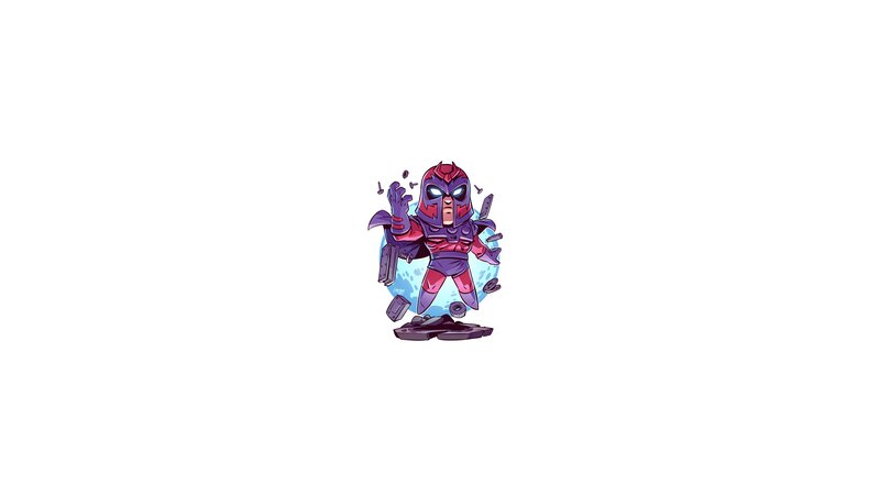 Chibi Magneto Character — Purple, Dynamic