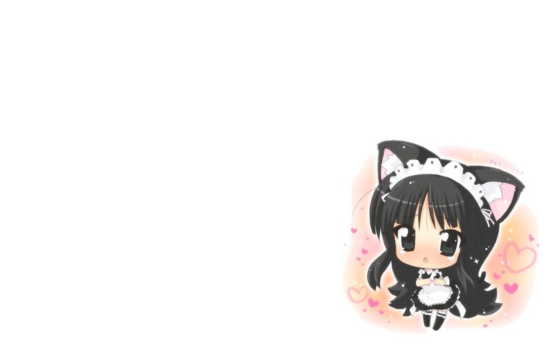 chibi maid girl with cat ears