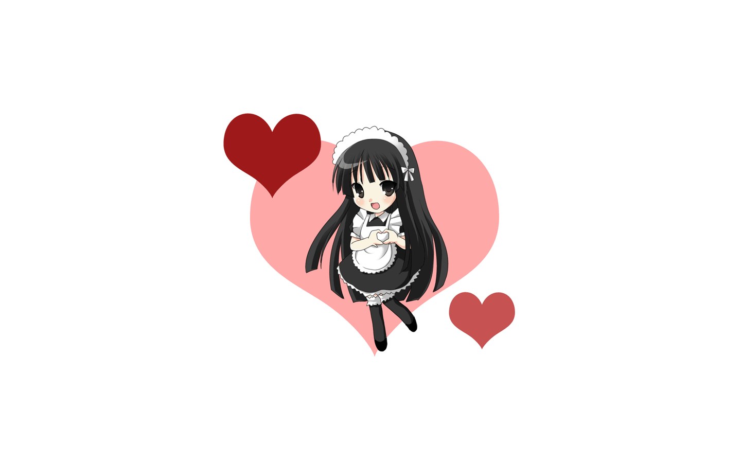 chibi maid with hearts