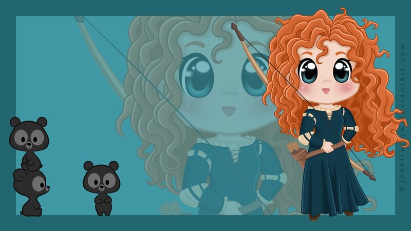 Chibi Merida with Bears