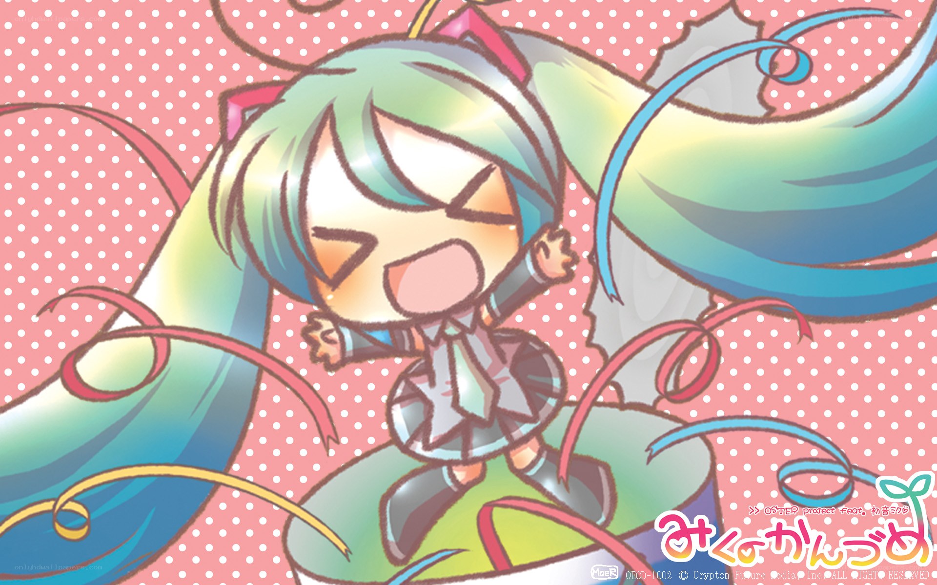 Chibi Miku dancing happily