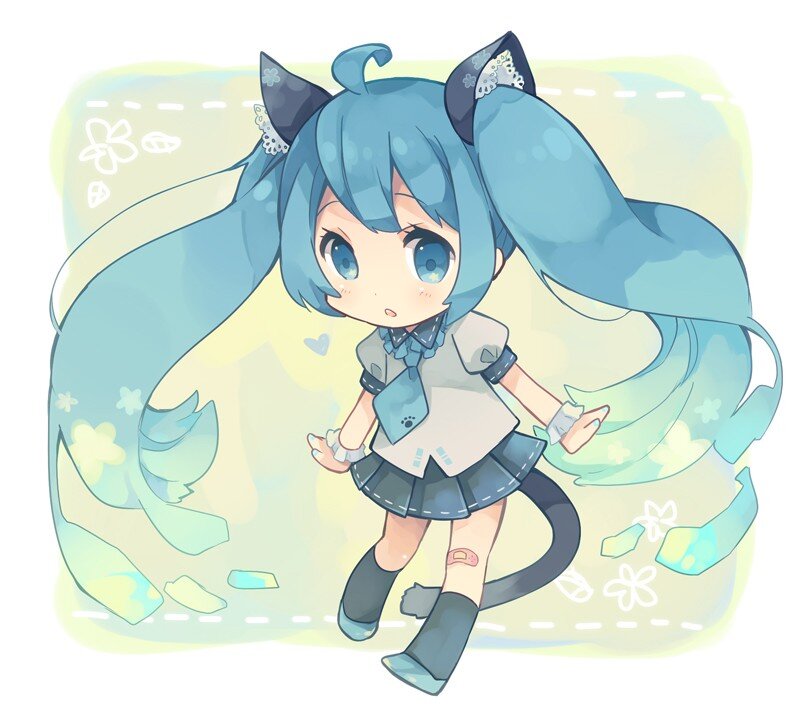Chibi Miku with cat ears