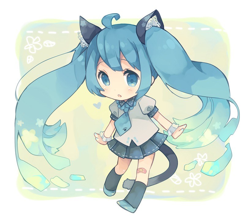 Chibi Miku with cat ears