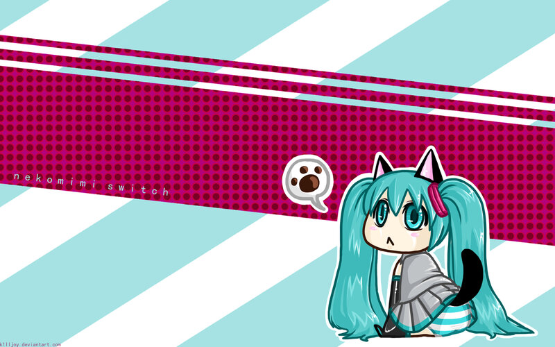 Chibi Miku with cat ears