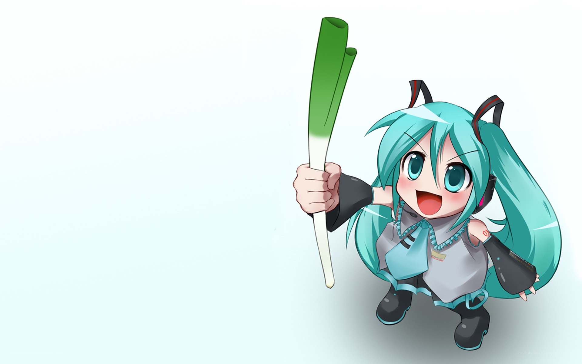 Chibi Miku with green onion