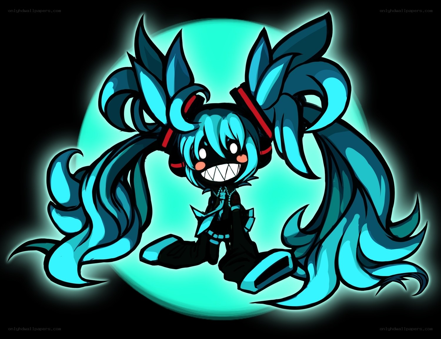 Chibi Miku with sharp teeth